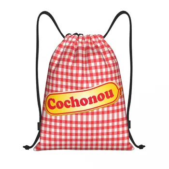 Рюкзак Cochonou Saucisson на шнурке, Женский Мужской рюкзак для спортзала, Портативная сумка для покупок, сумка