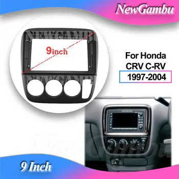 NewGambu 9-Дюймовый Автомобильный Радиоприемник, пригодный Для Honda CRV C-RV 1997-2004 Рамка DVD GPS ABS PC Пластиковая панель Приборной панели Плоская Рамка