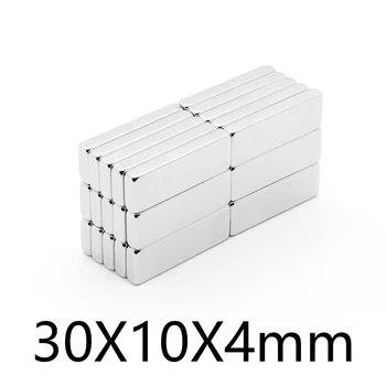 30x10x4 мм N35 Супер Сильный Блок неодимовых магнитов NdFeB редкоземельный магнит 30 мм x 10 мм x 4 мм листовой магнит 30*10 *4 мм