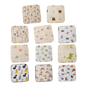 Мягкие и впитывающие детские слюнявчики F62D, Хлопчатобумажные муслиновые полотенца, носовые платки для младенцев