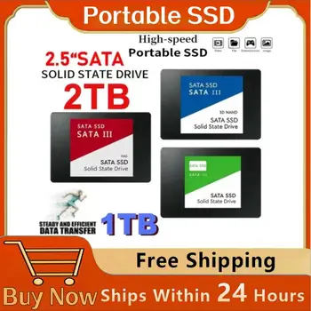 Новый SSD Sata 1 ТБ 2 ТБ Жесткий Диск Sata3 2,5 Дюйма 4 ТБ SSD TLC 500 МБ/с. Внутренние Твердотельные Накопители Для Ноутбуков и Настольных компьютеров 2023