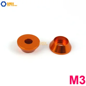 30 штук оранжевой алюминиевой шайбы M3 с торцевой головкой и винтовой шайбой