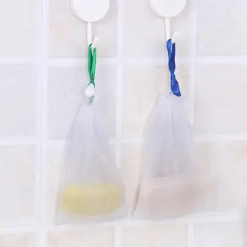 Портативная сумка для хранения мыла ручной работы, подвесная Очищающая сеть с нежной пеной для ванны, душа, путешествий, Пенящаяся сетка, разные цвета
