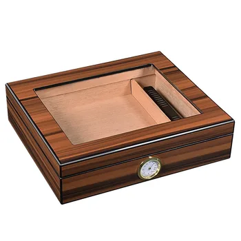 Портативная коробка для сигар из кедрового дерева, покрытая глянцевым лаком, 20-30 штук