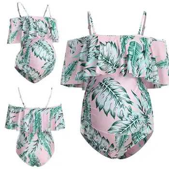 Пляжная одежда бикини с набивной подкладкой, летние купальники, купальник для беременных женщин
