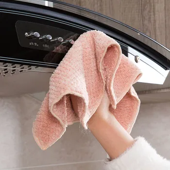 Антипригарное масляное бархатное полотенце для рук, кухонное быстросохнущее подвесное утолщенное полотенце для рук, прокладки для глубокой чистки, многоразовое полотенце для лица для дома