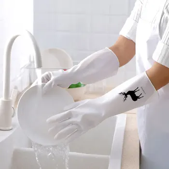 Женские водонепроницаемые резиновые латексные перчатки для мытья посуды Кухонная Прочная Уборка По дому Инструменты для мытья посуды