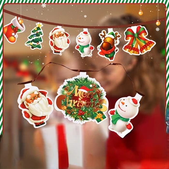 3 м Рождественский мультяшный флаг, утолщенные картонные наклейки с двусторонней печатью, Рождественское украшение, оформление атмосферы вечеринки