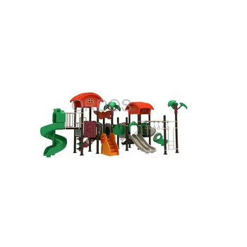 Детская игровая площадка на открытом воздухе, оборудование для занятий фитнесом и горками