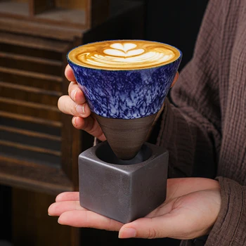 Креативная глазурованная чашка для чая с ручной росписью, обновленная версия кружки Explosives, Керамическая чашка для эспрессо, кухонная посуда для напитков с термической обработкой