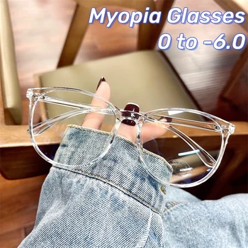 Готовые очки для близорукости для женщин, мужчин, Новые очки для близорукости с защитой от синего света в большой оправе, Оптические очки по рецепту от 0 До -6,0