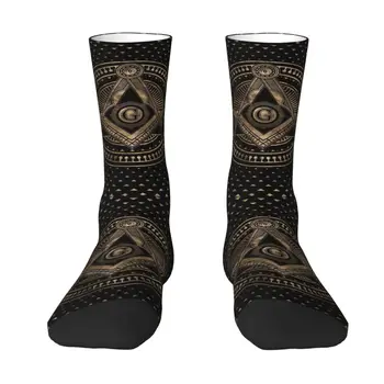 Забавные Мужские Носки С Масонским Символом Масонского Масонства Унисекс Теплые Удобные Носки С 3D Печатью Freemason Crew Socks