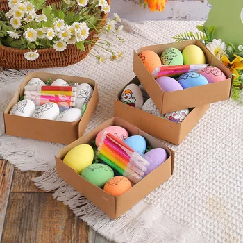 1 комплект пасхальных креативных яиц ручной росписи 