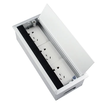 1шт Розетка Кабельная коробка Откидная Настольная Кабельная коробка из алюминиевого сплава Розетка для офисного стола USB-розетка Скрытая Коробка Крышки для отверстий для проводов
