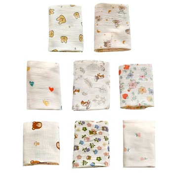 F62D Одеяло для новорожденных, тонкое банное полотенце из марли и хлопка, муслиновое полотенце, одеяло для коляски