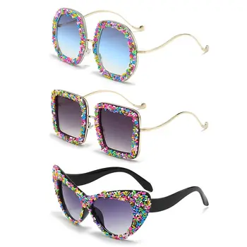 Солнцезащитные очки UV400 в стиле стимпанк, забавные красочные панк-оттенки, эстетичные солнцезащитные очки для украшения Хэллоуина/вечеринок