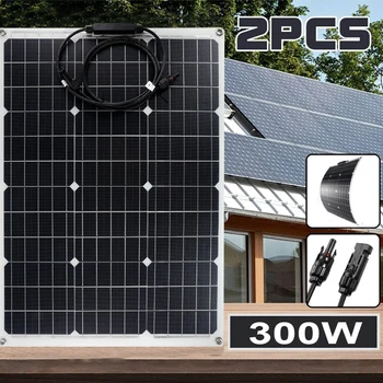 150 Вт 300 Вт Солнечная панель Портативные полугибкие монокристаллические солнечные элементы для смартфона, автомобиля на колесах, перезаряжаемой системы наружного питания