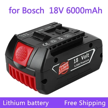 Аккумулятор Bosch 18V 6.0Ah для Электродрели Bosch 18V 6000mAh Литий-ионный Аккумулятор BAT609 BAT609G BAT618 BAT618G BAT614