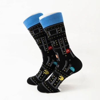 MYORED / 1 пара новых мужских носков средней длины с рисунком зимней мультяшной игры для пар