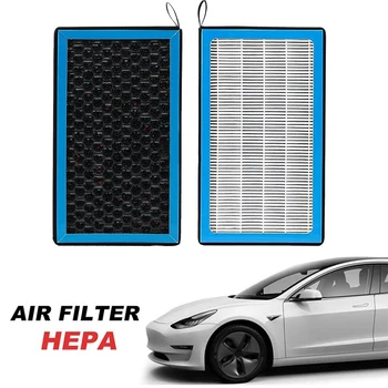 Автомобильный воздушный фильтр HEPA-кондиционер для Tesla Model 3 Model Y, воздухоочиститель с высоким расходом, с активированным углем, 2 упаковки