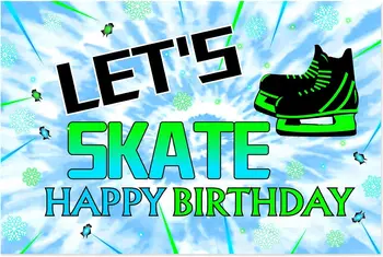 Декор для дня рождения на коньках Давайте Поздравим вас С Днем Рождения, Фон для фотосъемки, Декор для Дня рождения на коньках, Принадлежности для вечеринок