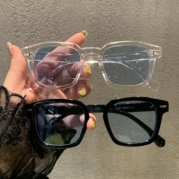 2023 Ретро Красочные линзы Солнцезащитные очки в прямоугольной оправе с защитой от UV400 Солнцезащитные очки Уличная мода Летние очки для женщин Леди