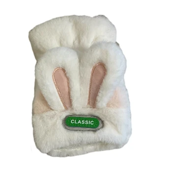 Зимние плюшевые перчатки L93F с откидной крышкой для взрослых, перчатки на полный/половину пальца, утолщенные лыжные перчатки для улицы, перчатки для прекрасного декора