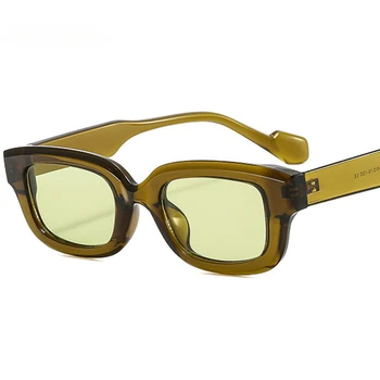 Новая Мода Конфеты Квадратные Солнцезащитные Очки Для Женщин Мужчин Ретро Маленькая Оправа Дизайнерские Солнцезащитные Очки Ins Трендовые Оттенки UV400 Очки