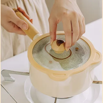 Домашняя сковорода с антипригарным покрытием Полезные керамические компоненты кухни Многофункциональные кастрюли для приготовления пищи Равномерная теплопроводность кастрюли для супа