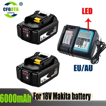 18 В для Makita 6000 мАч Литий-ионная Аккумуляторная Батарея 18 В Сменные Батареи Для Дрели BL1860 BL1830 BL1850 С Зарядным Устройством DC18RC