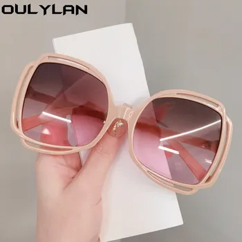 Солнцезащитные очки Oulylan Butterfly в большой оправе для женщин 2022 Модных градиентных солнцезащитных очков больших размеров, популярные розовые очки для дам Ins