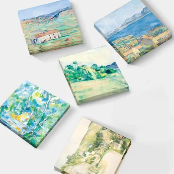 50 Листов / Набор Paul Cezanne Art Painting Series Sticky Note Ретро Европейский Пейзаж Блокноты Для Заметок Канцелярские Принадлежности