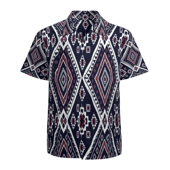 Мужская гавайская рубашка с коротким рукавом, быстросохнущая дышащая пляжная рубашка