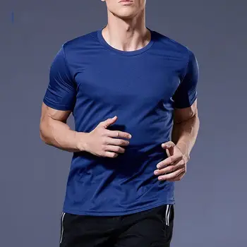Футболки для бега, рубашка с коротким рукавом для спортзала, мужская быстросохнущая футболка для тренировок, топы, Новые