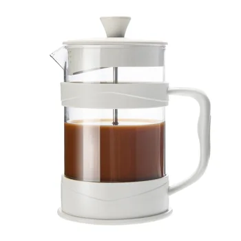 Кофеварка Френч-Пресс 12 Унций, Белый Пресс Для кофе, Чайные принадлежности из боросиликатного стекла Для приготовления холодного и горячего кофе