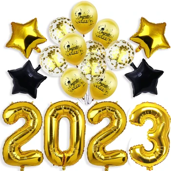 Воздушный шар для украшения выпускного вечера 2023 Новые Поздравления Выпускной Воздушный шар с Конфетти Принадлежности для декора Выпускной церемонии