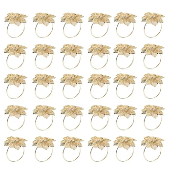 30 Упаковок колец для салфеток, золотые кольца для салфеток, пряжки для украшения стола, свадьбы, ужина, вечеринки, украшения своими руками, Золото
