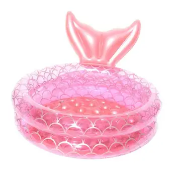 Розовый Русалка Круглый Надувной бассейн 90120150 см Детский бассейн из ПВХ Открытый Летний Надувной бассейн Ванна для детей