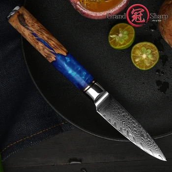 Grandsharp 3,2-дюймовый Фруктовый нож для очистки овощей из Дамасской стали, нож для чистки овощей, Слайсер, Инструменты для приготовления пищи, Аксессуары, Садовые гаджеты