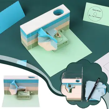 Ретро-фонограф 3d Трехмерная бумага для заметок и подарочная книга из бумаги для вырезания банкнот в европейском и американском стиле M4o6