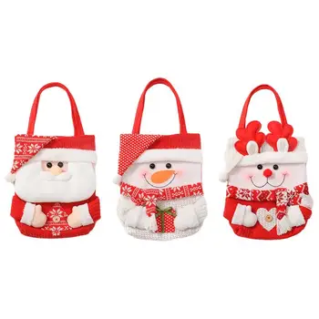 Упаковка рождественского подарка из ткани Санта-Клауса, Рождественская кукла, вязаные сумки для подарка На День рождения, Новогодний декор для домашней вечеринки