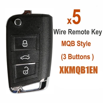 Для Xhorse XKMQB1EN Универсальный Проводной Дистанционный Брелок Универсальный Ключ Флип 3 Кнопки Для VW MQB Стиль Для VVDI Ключевой Инструмент 5 шт./лот