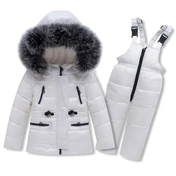Комплект детских пуховиков для девочек, младенцев и грудничков, утепленное зимнее пальто для мальчиков в западном стиле