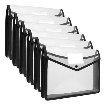 Пластиковый пакет емкостью 6шт формата А4, Органайзер для файлов, сумка для документов, сумка для хранения канцелярских принадлежностей.