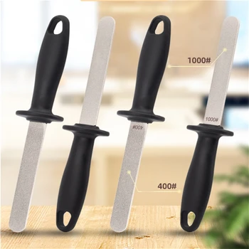 400 # 1000 # Двусторонняя точилка для ножей Кухонные принадлежности Ручка из АБС-пластика, нескользящая ручка, алмазный камень для заточки ножей