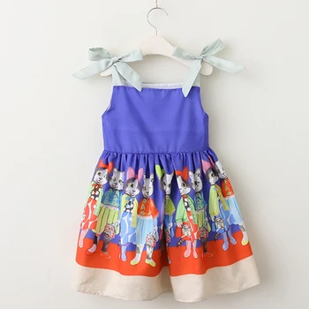 Menoea/ детское платье 2023 в европейском и американском стиле, детское платье принцессы с мультяшным рисунком и бантом, дизайн платьев для маленьких девочек