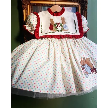 ins Турция Детское платье праздничное платье для девочек Платья в цветочек Праздничное платье на День рождения Модное милое платье для девочек