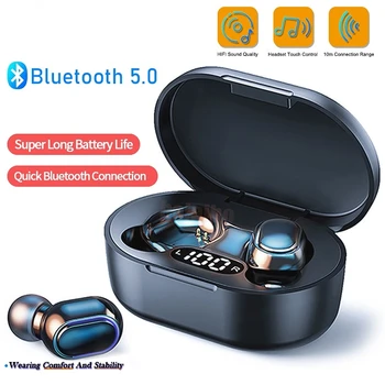 Оригинальная Беспроводная Bluetooth-гарнитура E7S с Микрофоном и Светодиодным Дисплеем Наушники для iPhone Xiaomi TWS Наушники Bluetooth Наушники-вкладыши