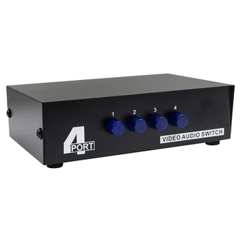 4-портовый AV-коммутатор, RCA-переключатель, 4 входа 1 выхода, коробка выбора композитного видео, L/ R аудио для игровых приставок DVD STB