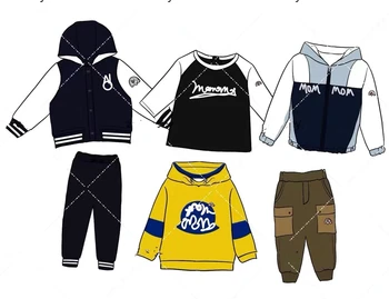 2023 Осень/Зима, новая детская медаль с вышитым буквенным логотипом, свитер с длинным рукавом, повседневные спортивные штаны, комплект